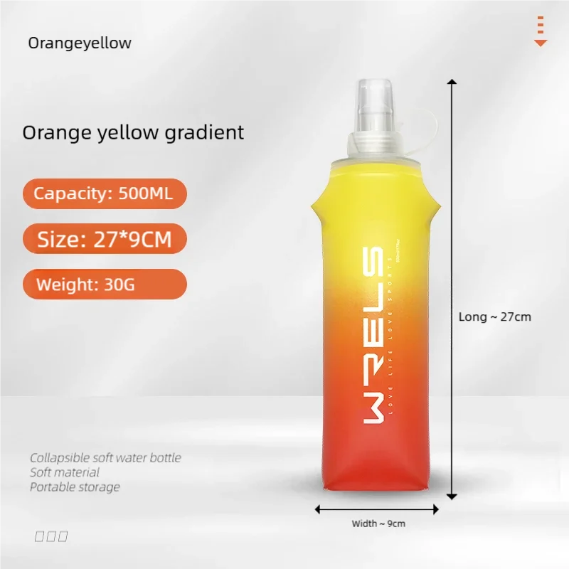 Sport TPU Faltflasche 250ml/500ml - Ultraleicht für Laufen, Marathon & Outdoor - 8 Farben