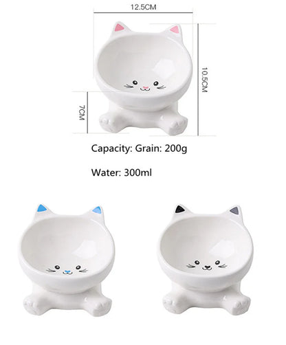 Erhöhter Katzen-Keramiknapf – ergonomischer Futternapf für Katzen & kleine Hunde