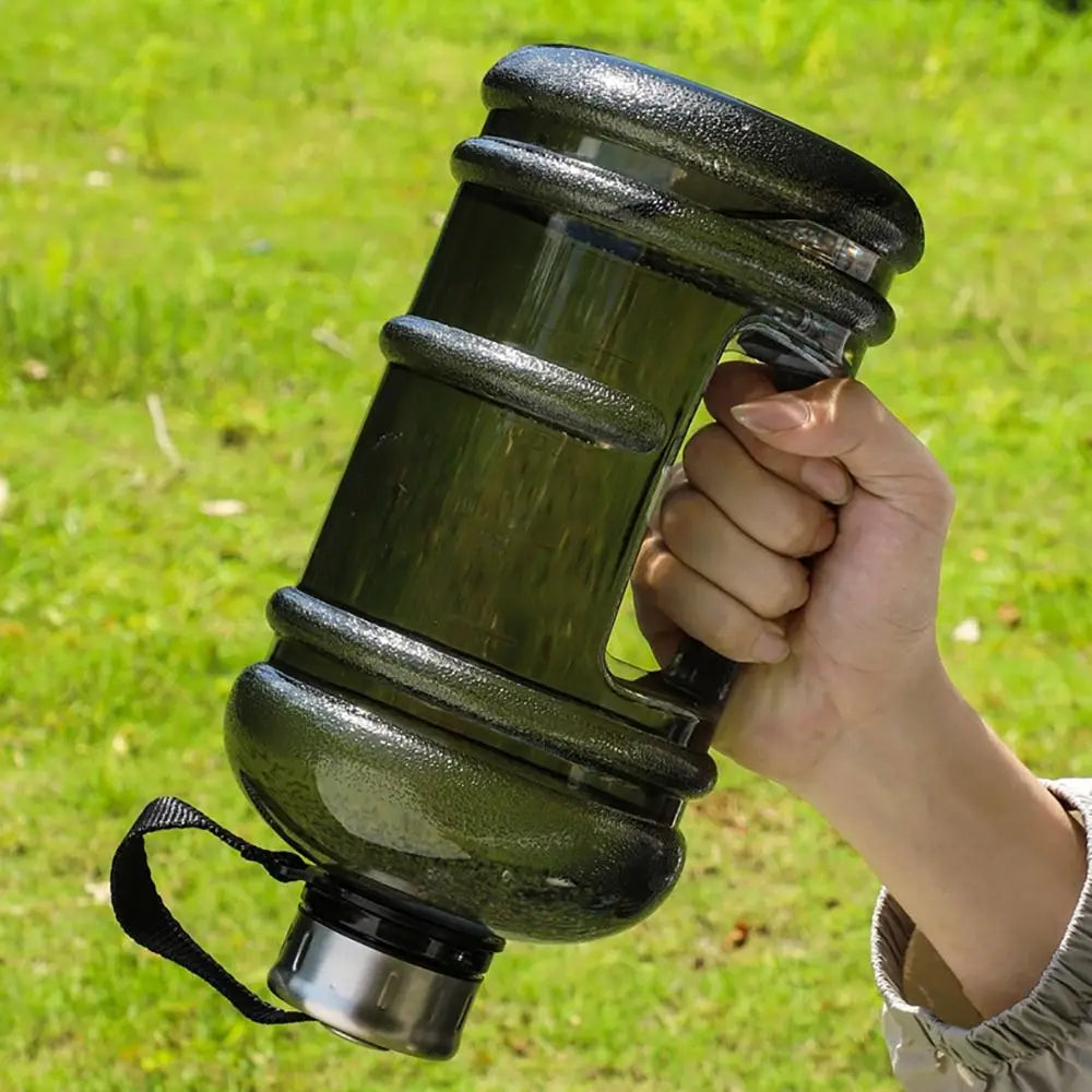 Sport Wasserflasche 2L - Große Trinkflasche mit Griff für Gym & Training