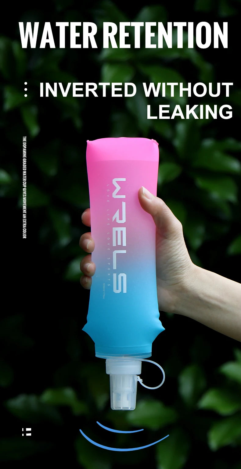 Sport TPU Faltflasche 250ml/500ml - Ultraleicht für Laufen, Marathon & Outdoor - 8 Farben