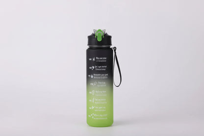 Sport-Trinkflasche 1L mit Zeitmarkierung & Strohhalm – Motivierend & Auslaufsicher