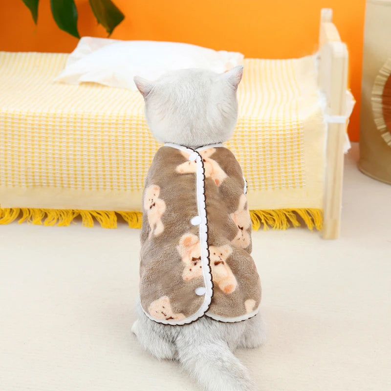 Warme Winterjacke für Katzen & kleine Hunde – weiche Fleeceweste für kalte Tage