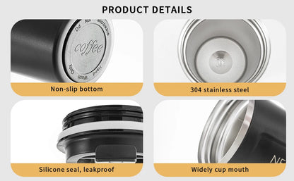 Edelstahl Thermobecher 510ml mit LED Temperaturanzeige – Auslaufsicher to go