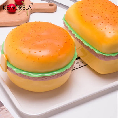 Lonchera creativa de doble capa con aislamiento para hamburguesas, portátil, apta para uso alimentario, para estudiantes y niños, apta para microondas.
